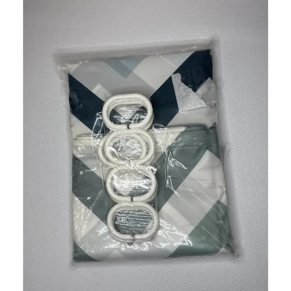 Chevron Pattern Design Fabric Shower Curtain Standard Size With Hooks